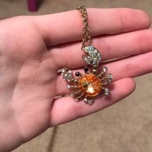 Crystal crab necklace